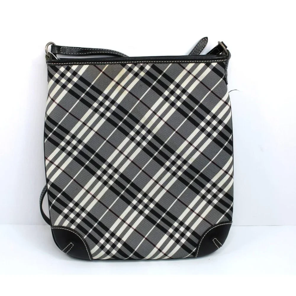 Burberry Black and white Check Crossbody Bag - Picture 2 of 9